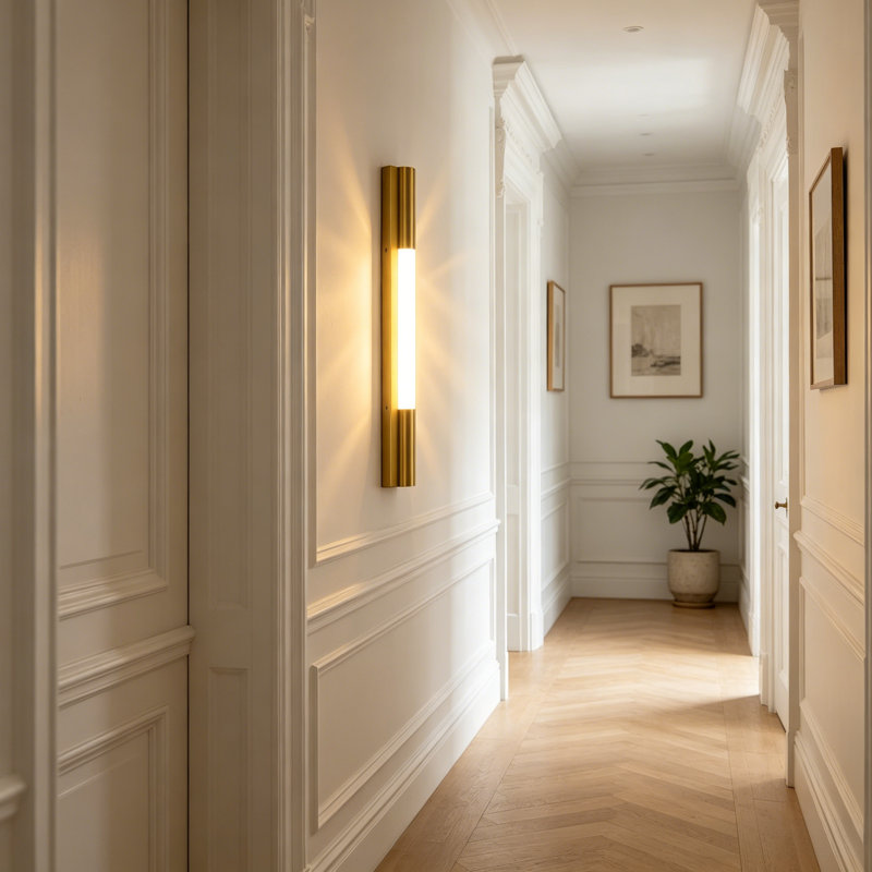 Lumine 24" 1-Light Modern Linear LED Wall Sconce with Acrylic Shade, Brushed Gold