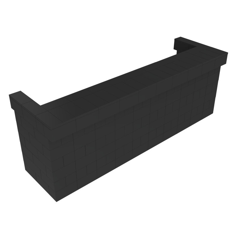 Ensemble de bar et de comptoir en porte-à-faux 120 po EverBlock, Noir