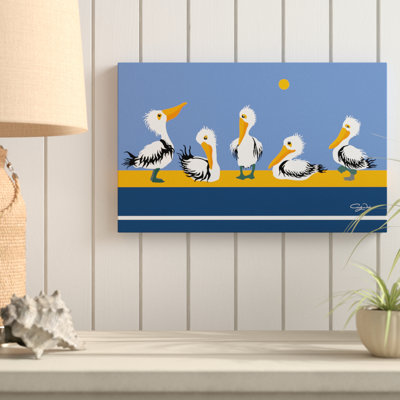 « pelican parade », reproduction de peinture à l’acrylique sur toile tendue
