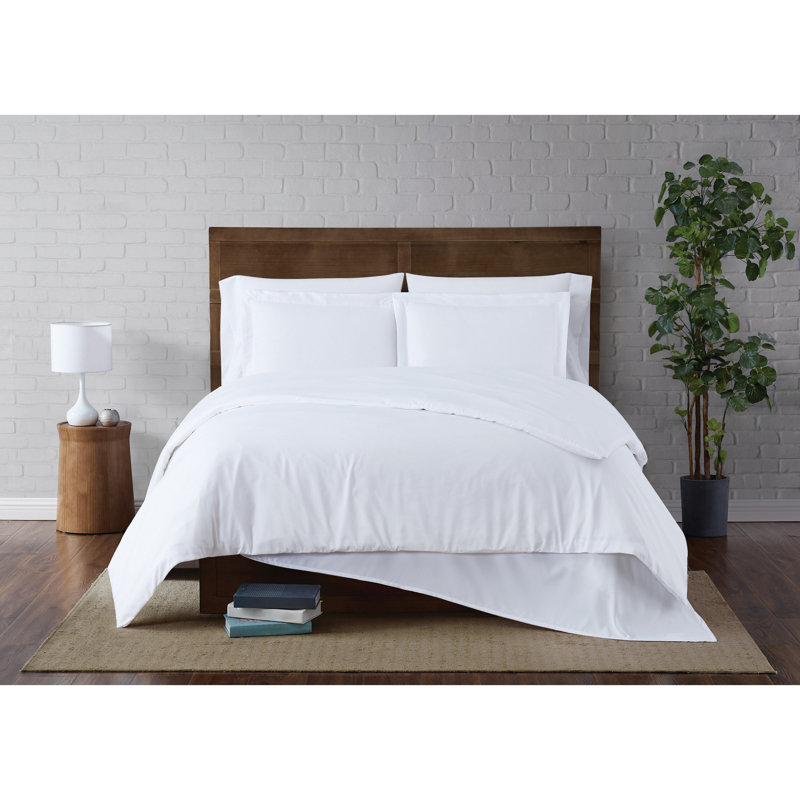 Ensemble d'édredon amovible 4 pièces Trely Soft Everyday, Blanc / Blanc, Housse de couette pour lit simple 3 pièces