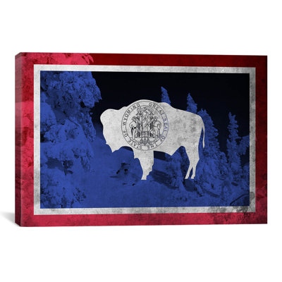 Drapeau wyoming, jackson hole, impression sur toile
