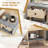 3-tier Bedside Table With Antique Grey Faux Marble Top & Open Shelf-1785184568