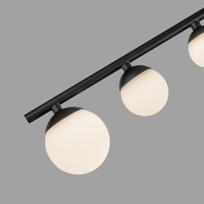 Cypress 2 Arm Opal Glass LED Semi-Flush, Black