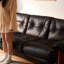 Canapé droit noir Mid-Century