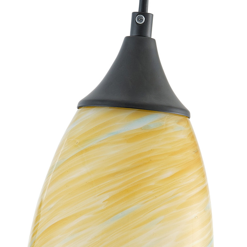 1 luminaire suspendu en verre de fer à intensité variable jaune, Jaune