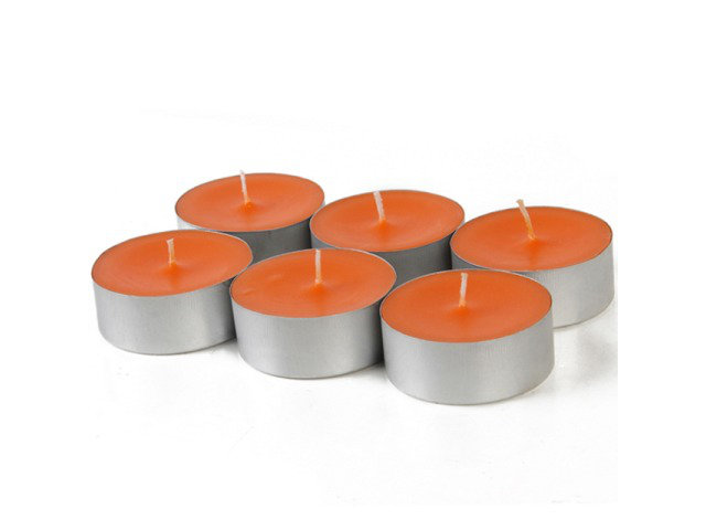 Bougie de photophore en étain surdimensionné, Orange, Ensemble de 12