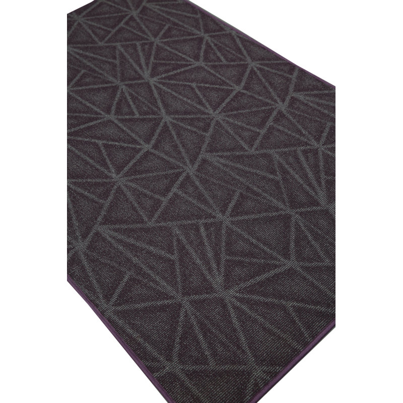 Tapis mauve en nylon tissé à la machine Bowersox, Tapis de couloir 6 pi x 12 pi