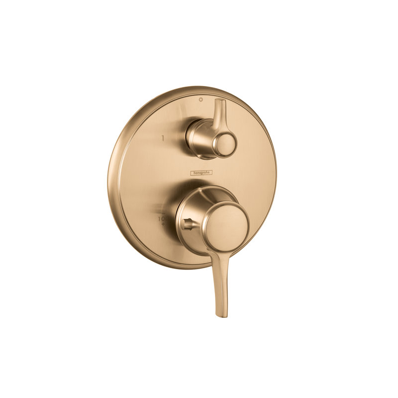 Garniture de robinet thermostatique et inverseur avec poignée levier Ecostat C, Bronze brossé