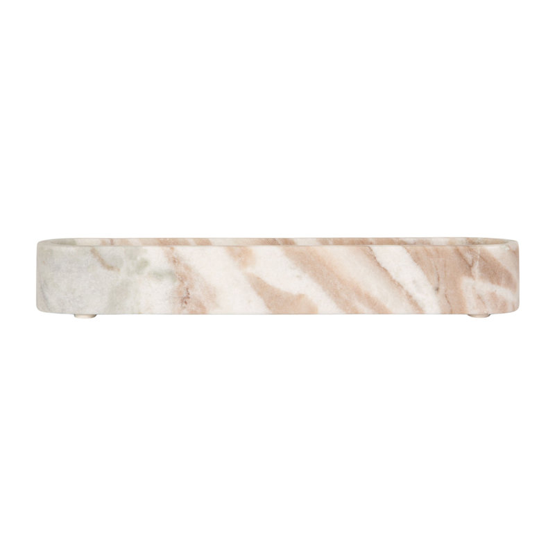 Plat ovale en marbre brun, Mélange de gris