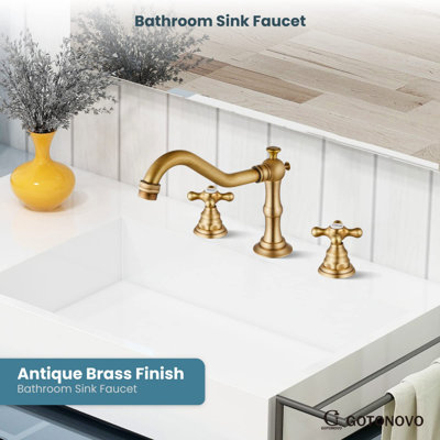 Widespread 2-handle Bathroom Faucet with Drain Assembly