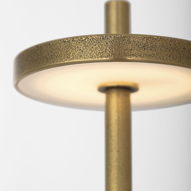 Kelly Wearstler Sene Rechargeable Table Lamp, 12.25" H x 3.25" W x 3.25" D, Silver, 1.5 W