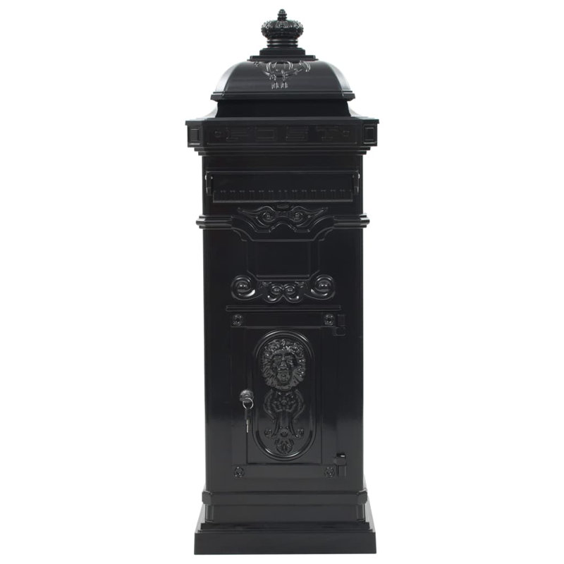 Clairview Locking Pillar Box, Black
