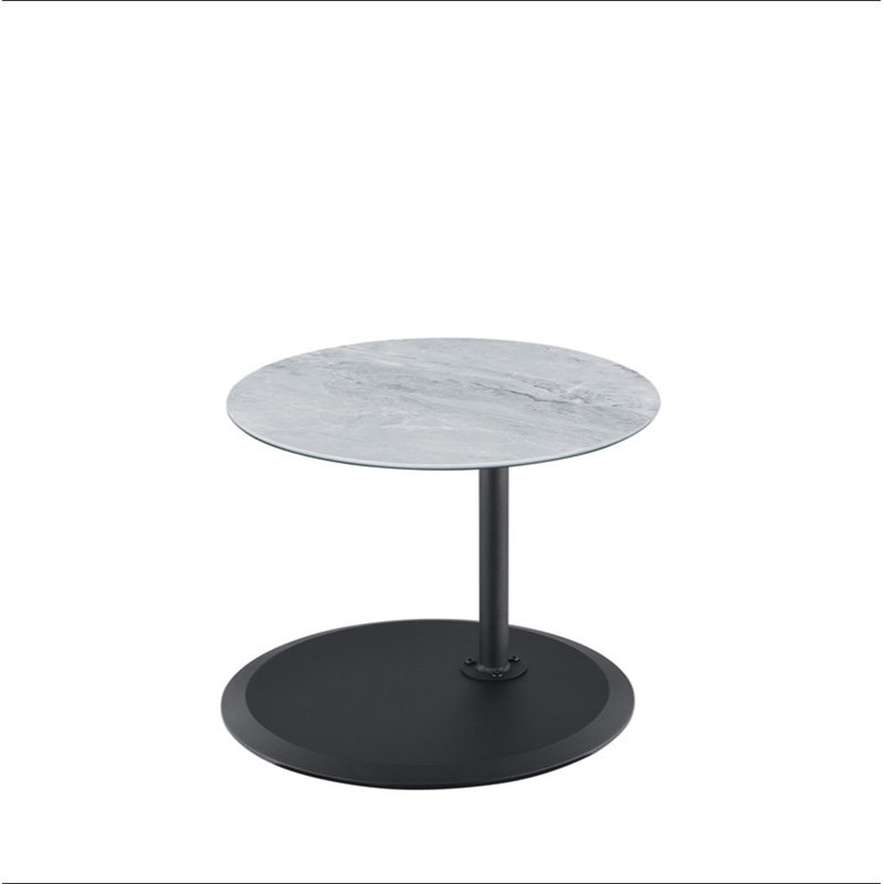 Table de bout l 15,5 po avec plateau texturé en marbre gris réglable en hauteur