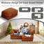 Canapé modulaire en chenille l 78,7 po Eleen, siège sous le panier de rangement, repose-pieds de rangement-1867774339