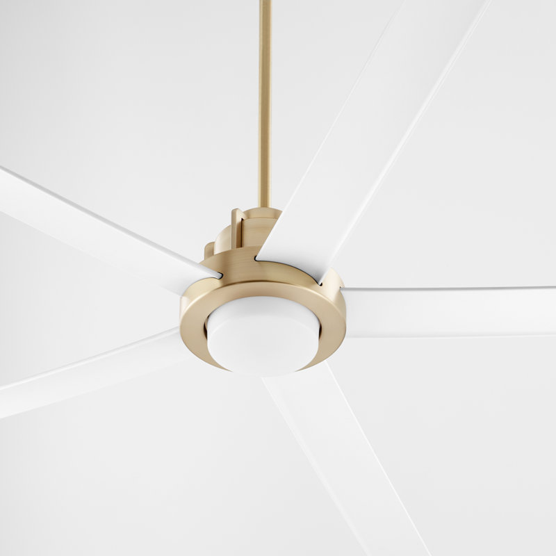 Audey 80'' Ceiling Fan, Gold with White Blades