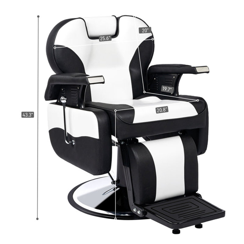 Fauteuil de coiffeur inclinable hydraulique de style classique