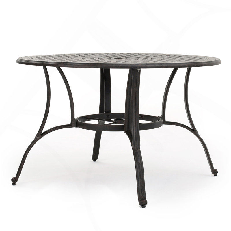 Table de salle à manger d'extérieur en fonte d'aluminium, bronze