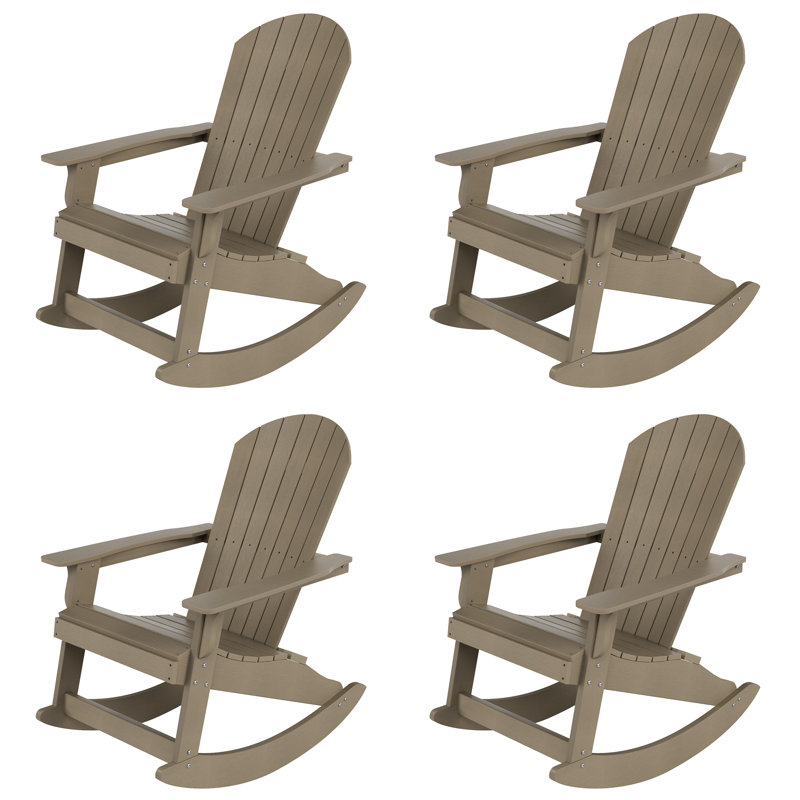 Arrlo Outdoor Adirondack HIPS Rocking Chair, Taupe