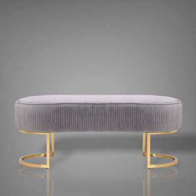 Banc en velours doux avec pieds dorés Bama