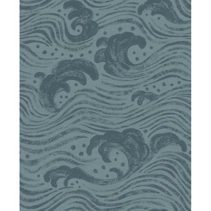 Papier peint Swell Wave, Bleu sarcelle 