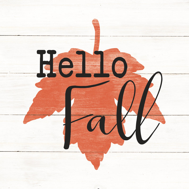 Happy Fall Orange Leaf - Wrapped Canvas Print, 122cm H x 122cm W x 3.8cm D