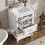 Meuble-lavabo de 20 po avec lavabo en céramique, armoire de rangement avec tablette ouverte, armoire de salle de bain rétro avec 2 tiroirs-1313412857-1313412856