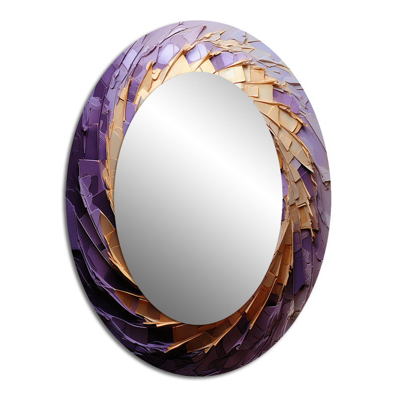 Miroir mural beige minimaliste en spirale Minimalisme, 40 po x 30 po