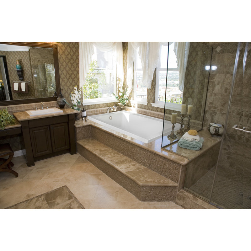 Emma 66'' L Bathtub, White, Satin Chrome