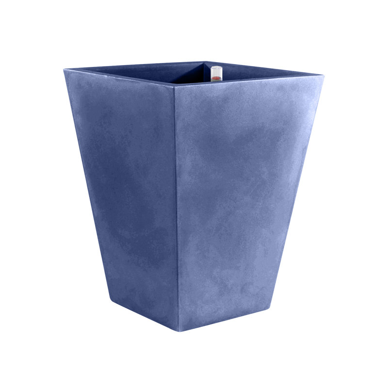 Cono Cuadrado - High Square Resin Cone Pot Planter - Self Watering, 39.25" H x 21.75" W x 21.75" D, Taupe