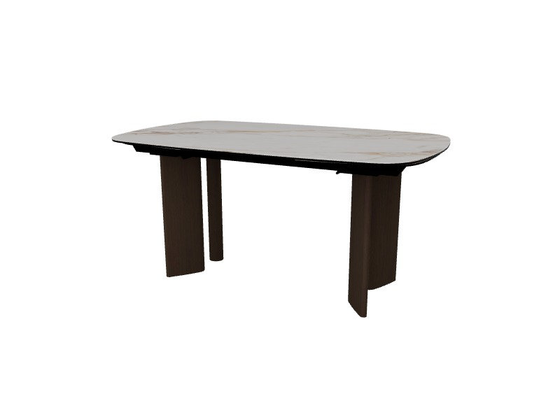 Sandy Extendable Tables, 30.38"H x 65"L x 39.38"W, White Marble, Smoke