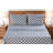 Four Piece White and Charcoal Quatrefoil Microfiber King Sheet Set