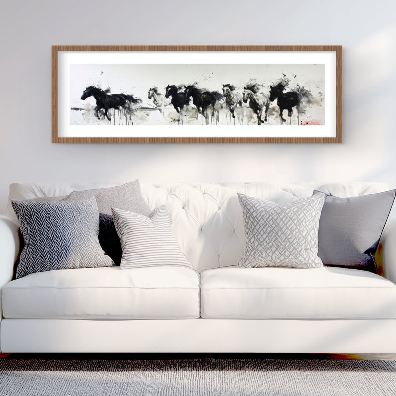 Stampede - reproduction encadrée avec passe-partout blanc | Art Home Decor