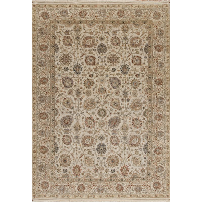 Cote D’Azure Hand Knotted Wool Area Rug in Ivory/Cream