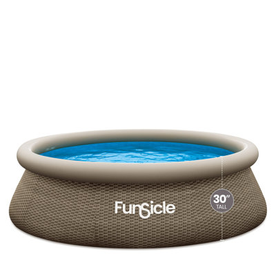 Funsicle 14' x 36" QuickSet Inflatable Ring Top Outdoor Above Ground Pool w/Pump