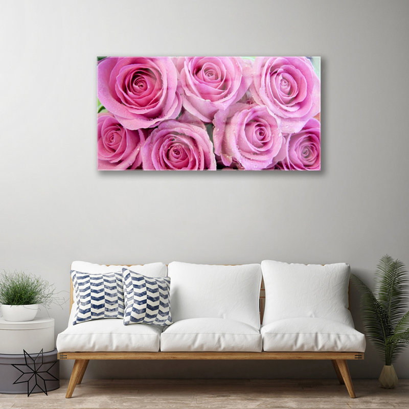 Roses Floral - No Frame Print on Glass