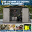 Remise de rangement extérieure 10 x 10 pi, remise de jardin en métal et espace de rangement extérieur-125532308