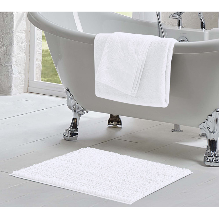 Laura Ashley Ruffle Cotton 2-Piece Bath Rug Set (Light Gray)