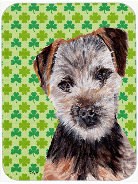 Planche à découper en verre st. patrick caroline de la trésors de terrier chiot st. patrick Shamrock Lucky Irish