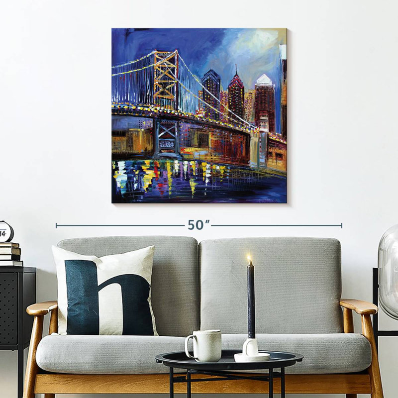 Lilie The Benjamin Franklin Bridge, 30" H x 30" W