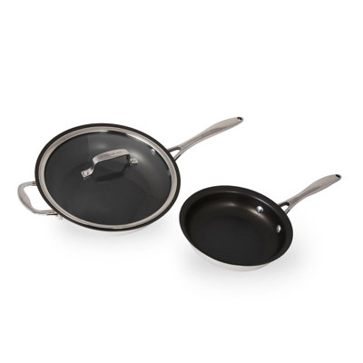 Ensemble de poêles 3 pièces en acier inoxydable avec couvercle Wolfgang Puck