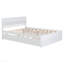 Cadre de lit double moderne avec lit gigogne simple et 2 tiroirs pour blanc brillant et blanc délavé-74370356