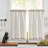 Linen Striped Kitchen Curtains Rod Pocket Tier Curtains-108938900-108938897