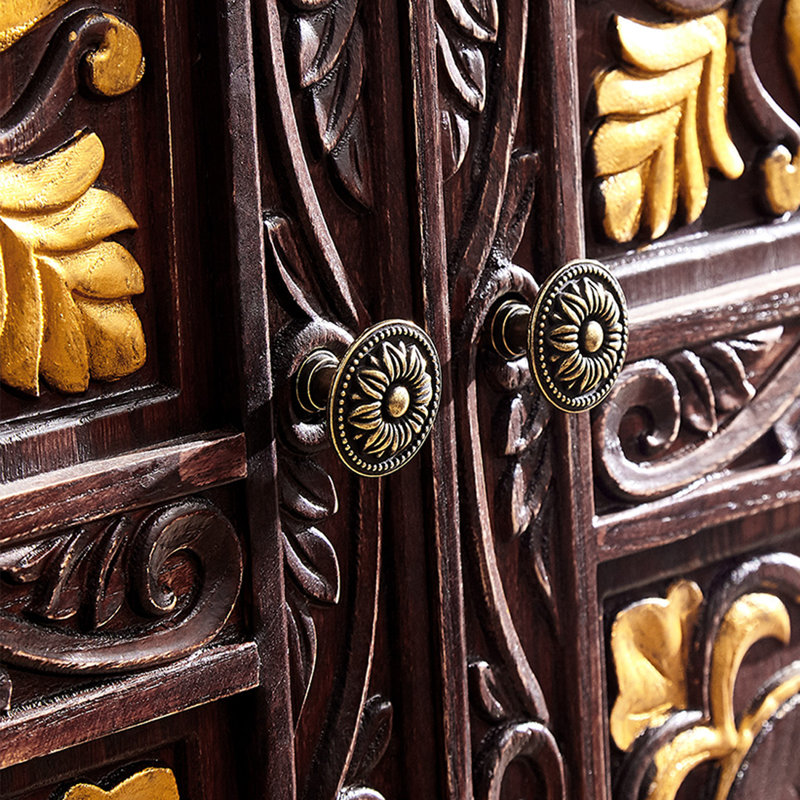Armoire d'appoint rectangulaire unique en bois massif de frêne