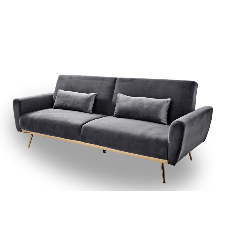Shiflet 3 Seater Reclining Sleeper, Platinum Grey Velvet
