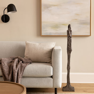 Modern Metal and Aluminum Sculpture with Textured Abstract Human Form, Contemporary Decorative Figurine Design, Artistic Minimalist Silhouette for Stylish Contemporary Display