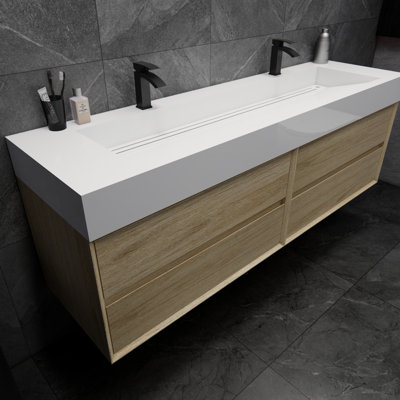 Albizu 71'' Double Bathroom Vanity with Acrylic Top
