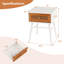 Table de chevet Bay Isle Home ™ avec tiroirs de rangement en rotin et pieds en bois massif pour la chambre à coucher-351114188