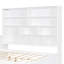 Lit de jour double en bois avec trois tiroirs, bureau, tablettes et lumières-1168804561