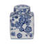 Pot décoratif en céramique de cerisier chinois avec couvercle - Décoration intérieure pour table haute et accessoires floraux - 9 po, bleu et blanc