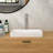 19"X12" White Semi-Recessed Ceramic Bathroom Sink - Countertop Vessel Design-124005773